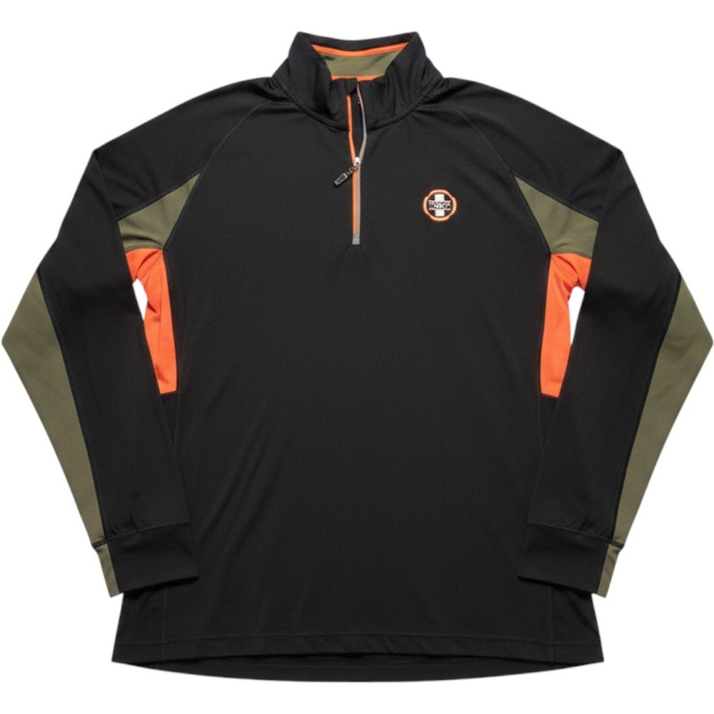 Polo Sport Ralph Lauren Mens XL Performance 1/4 Zip Pullover Black Orange Green